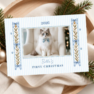 Cat First Christmas Photo Holiday Card