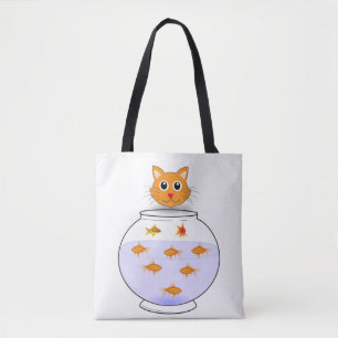 Cat fish tote bag