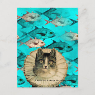Cat Fish You Digital Collage Postcard