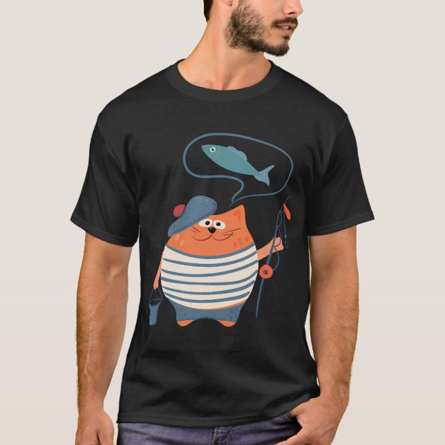 Cat fisherman T-Shirt (Front)