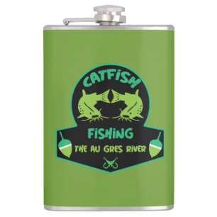 Cat Fishing  Au Gres Hip Flask