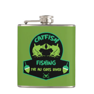 Cat Fishing  Au Gres Hip Flask