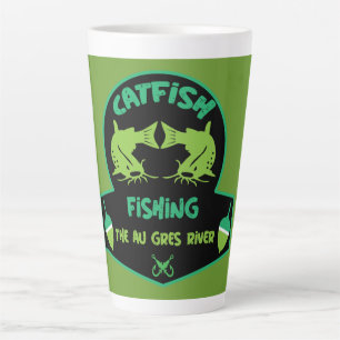 Cat Fishing  Au Gres Latte Mug