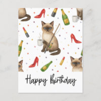 Cat Fishing Lovers drinking Coffee Birthday