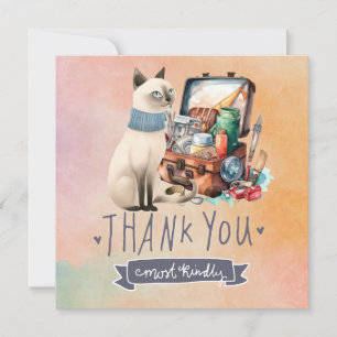 CAT Fishing lovers  Thank You Card