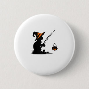 Cat Fishing Pumpkin Halloween Costume Cat Lover 6 Cm Round Badge