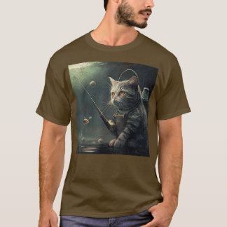 Cat Fishing Space T-Shirt