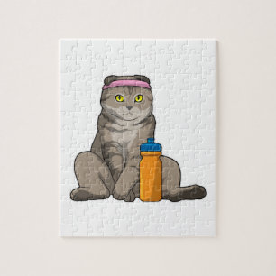 Cat Fitness Drinking mug Jigsaw Puzzle