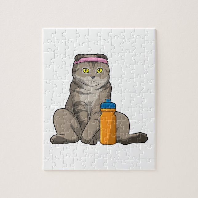 Cat Fitness Drinking mug Jigsaw Puzzle (Vertical)
