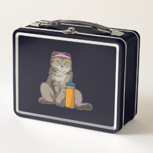 Cat Fitness Drinking mug Metal Lunch Box