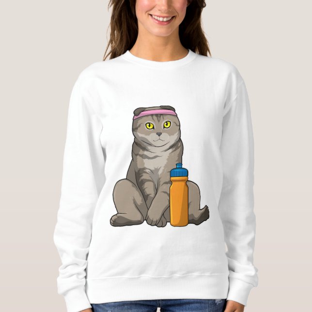 Cat Fitness Drinking mug Sweatshirt (Front)