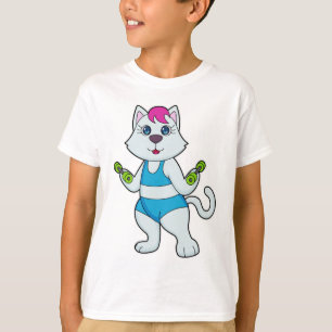 Cat Fitness Dumbbell T-Shirt