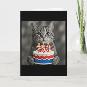 Cat Flag 250 Years 1776-2026 250th Birthday Cake Card