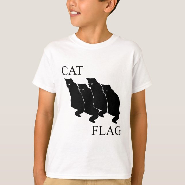 Cat Flag Funny Black Flag  T-Shirt (Front)