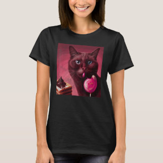 Cat Flamingo Chocolate T-Shirt