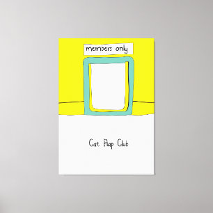 Cat Flap Club Cartoon Canvas Print