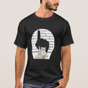 Cat Flipping Off Middle Finger Kitty T-Shirt