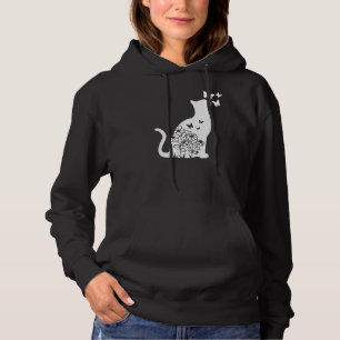 Cat  Floral Butterfly Flowers Women Girls Cat Mum  Hoodie