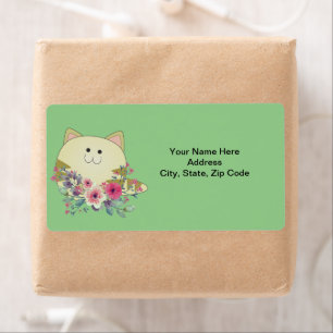 Cat Floral  Labels