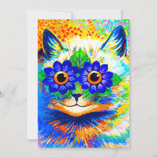 Cat Flower Eyes Invitation