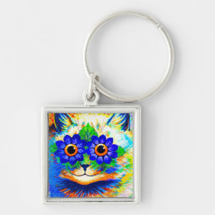 Cat Flower Eyes Key Ring