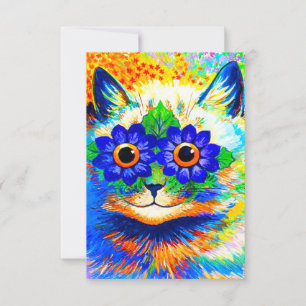 Cat Flower Eyes RSVP Card