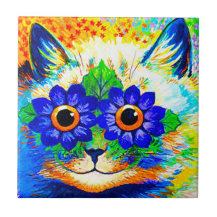 Cat Flower Eyes Tile