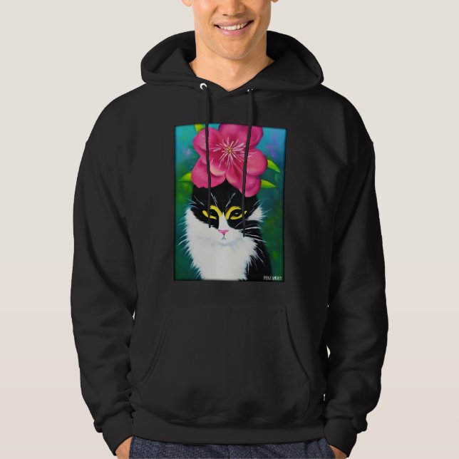 Cat Flower Natural Flower Garden Cat Love Cat  4 Hoodie (Front)