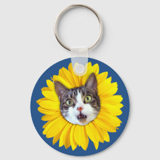 "Cat Flower" Yellow LOL Funny Keychain