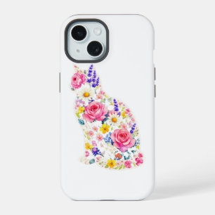 Cat & Flowers iphon  iPhone 15 Case