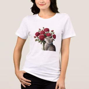 Cat Flowers Tri-Blend Shirt