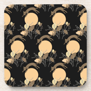 Cat flying over the moon 2 coaster