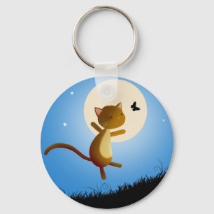 cat follow your dreams - keychain