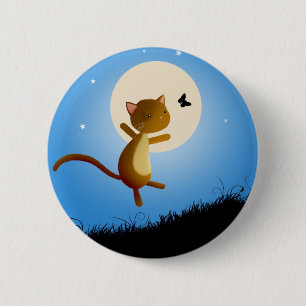 cat follow your dreams - pin badge