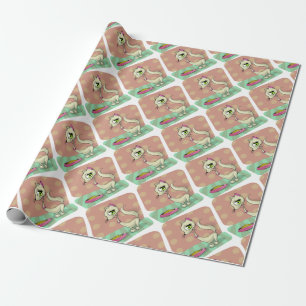 cat food eating breakfast gourmet wrapping paper