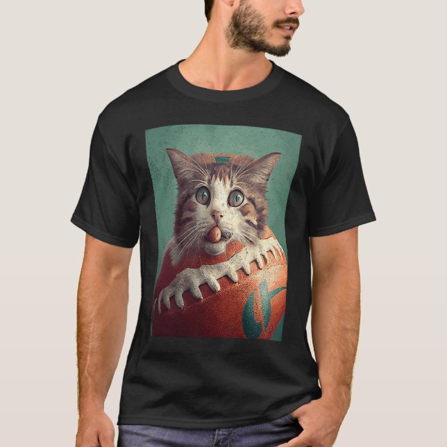 Cat Football Doughnut T-Shirt (Front)