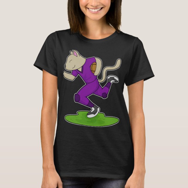 Cat Football player American football T-Shirt (Front)
