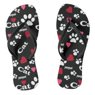 Cat footprints jandals