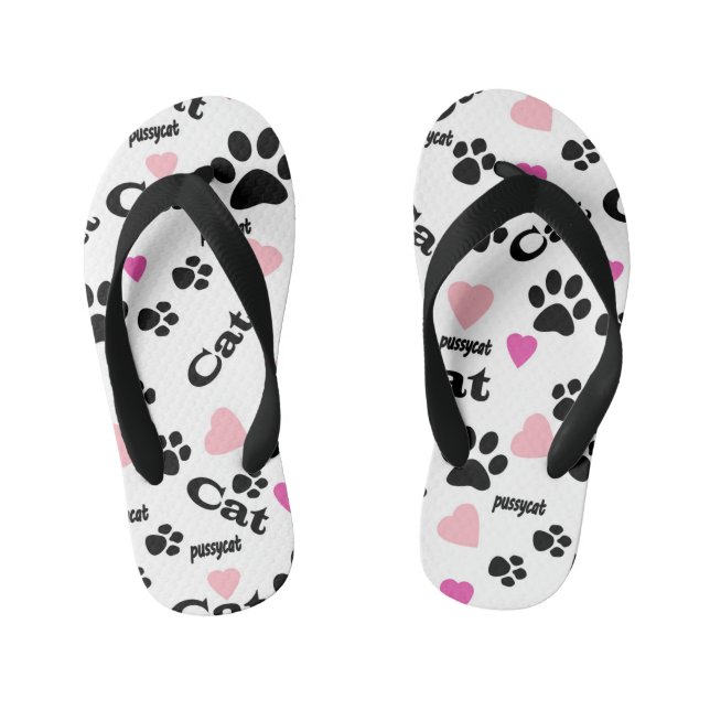 Cat footprints kid's jandals (Footbed)