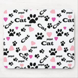 Cat footprints mouse pad