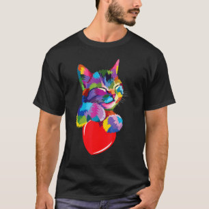 Cat For Kitten Colourful Art Kitty Adoption T-Shirt