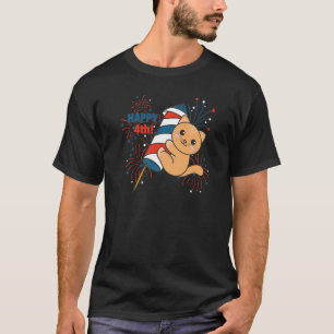 Cat For The Fourth Of July Fireworks Kids T-Shirt