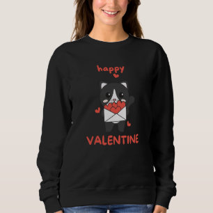 Cat For Valentine's Day Cute Animals With Hearts   Sweatshirt