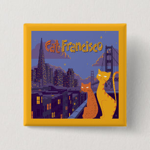 Cat Francisco 15 Cm Square Badge