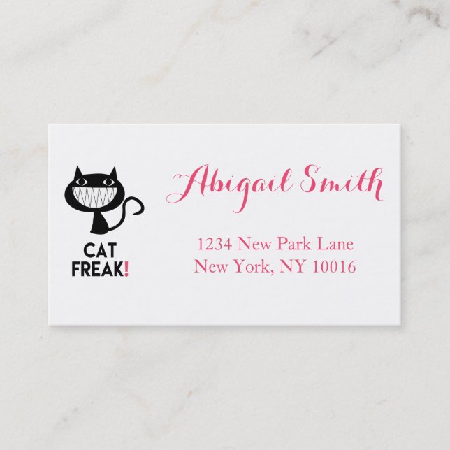 Cat Freak! Fun Business Cards (Front)
