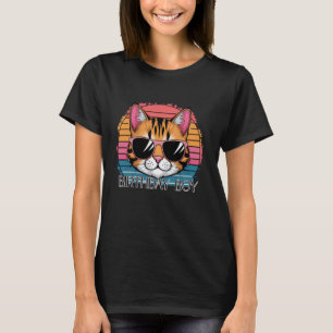 Cat Friendly Orange Tabby Sunset Sunglasses T-Shirt