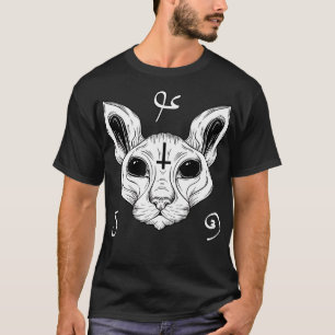 Cat From Hell Baphomet Satanism Demonic Sphynx Cat T-Shirt