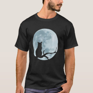 Cat Full Moon Funny Kitten Love Cat Owner Adorable T-Shirt