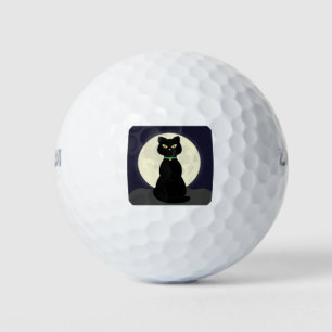 Cat Full Moon Night Moon Halloween Pet Magic Golf Balls