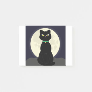 Cat Full Moon Night Moon Halloween Pet Magic Post-it Notes